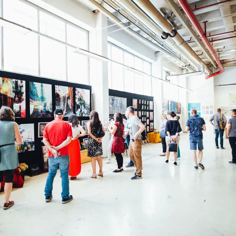 people at exhibition